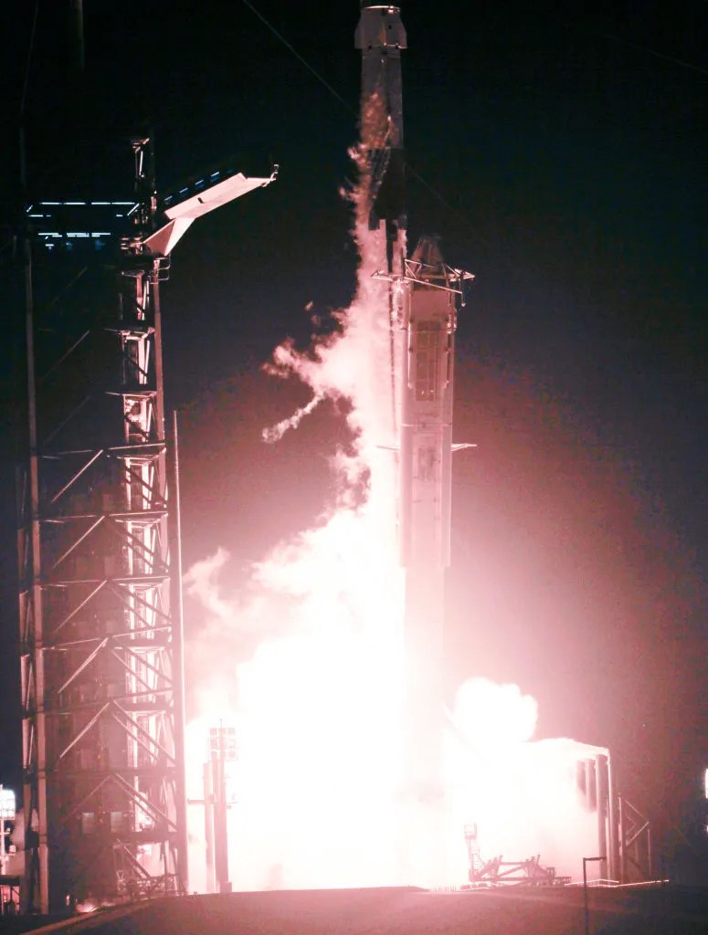 SpaceX Falcon 9 rocket carrying Crew-8 astronauts lifts off from launch pad 39A of NASA's Kennedy Space Center on March 03, 2024 in Cape Canaveral, Florida. The rocket is on its way to the International Space Center. If you Visit Florida, you can watch a launch.