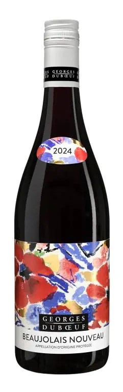 bottle of Georges Duboeuf Beajolais Nouveau 2024 
 for Beaujolais Nouveau Day in SWFL